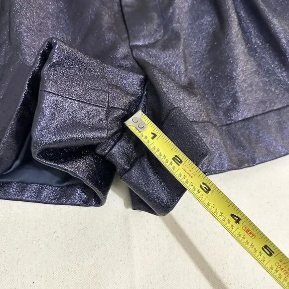 NEW $275 Alice & Oliva Conry Women Size 2 Pleated Faux Leather Shorts Party